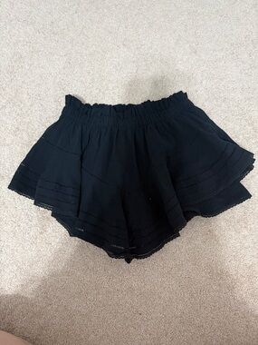 aerie Black Tiered Ruffle Mini Skirt